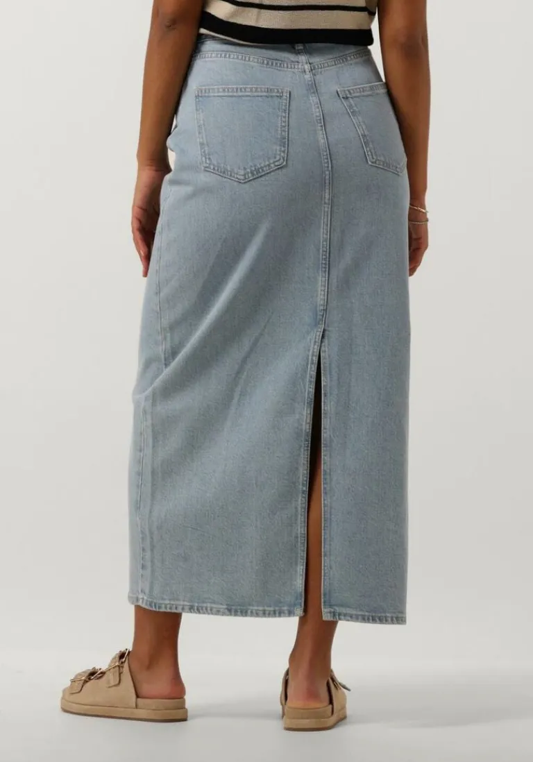 OBJECT e midirok objellen mw long denim skirt>DAMES Rokken