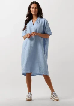 blauwe penn & ink midi jurk s24z665ltd