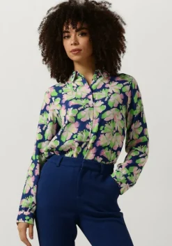 POM AMSTERDAM e blouses mila lilies blue blouse>DAMES Blouses