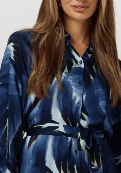 blauwe pom amsterdam midi jurk jada feathers blue