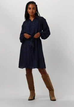 POM AMSTERDAM e mini jurk jacquard midnight blue>DAMES Jurken