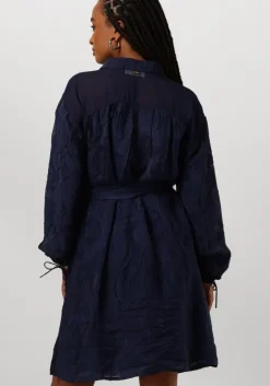 POM AMSTERDAM e mini jurk jacquard midnight blue><noscript><img width=
