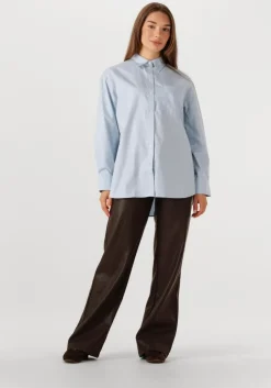 blauwe selected femme blouses slfester ls oversize shirt
