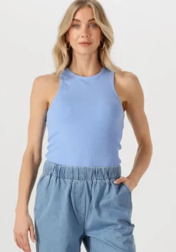 blauwe selected femme top slfanna o-neck tank top
