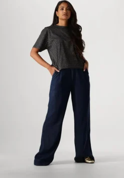 SUMMUM e top shortsleeve top lurex rib stripe>DAMES Tops & T-Shirts