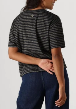 SUMMUM e top shortsleeve top lurex rib stripe><noscript><img width=