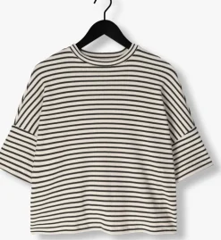 blauwe summum t-shirt boxy top stripe waffle
