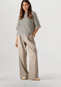 blauwe summum t-shirt boxy top stripe waffle