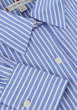 blauwe tommy hilfiger blouses ess poplin easy fit shirt