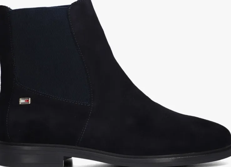 blauwe tommy hilfiger chelsea boots flag low chelsea