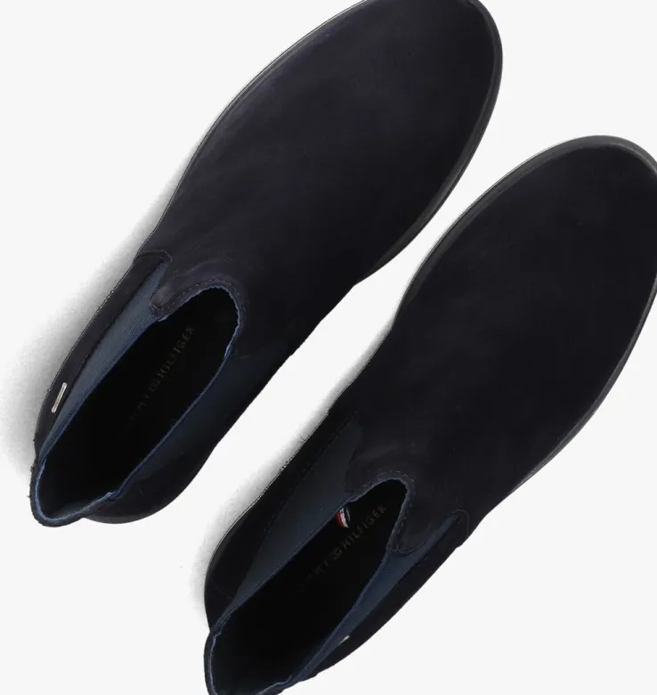 blauwe tommy hilfiger chelsea boots flag low chelsea