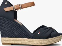 blauwe tommy hilfiger espadrilles basic open toe high wedge