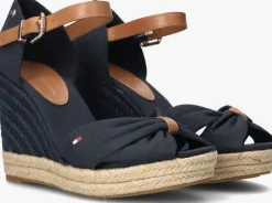 blauwe tommy hilfiger espadrilles basic open toe high wedge