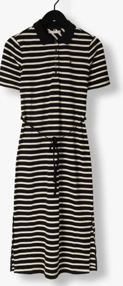 blauwe tommy hilfiger midi jurk reg breton midi polo dress