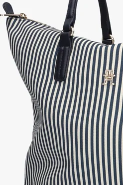 blauwe tommy hilfiger schoudertas poppy summer tote