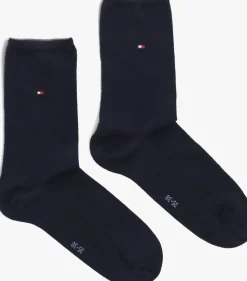 blauwe tommy hilfiger sokken th women sock casual 2p