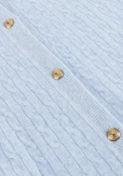 blauwe tommy hilfiger top mini cable c-nk cardi ss