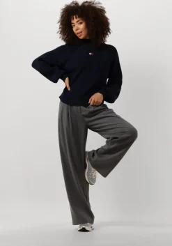 blauwe tommy jeans trui tjw badge mockneck sweater