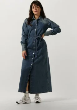 VANILIA e midi jurk denim midi dress>DAMES Jurken