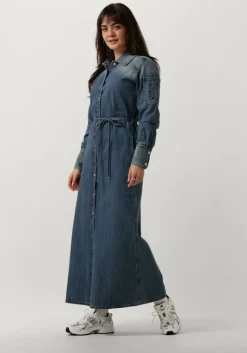 VANILIA e midi jurk denim midi dress>DAMES Jurken