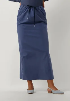 blauwe vanilia midirok tube with drawcord