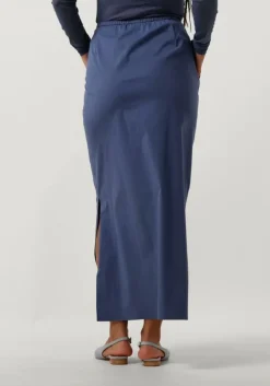 blauwe vanilia midirok tube with drawcord