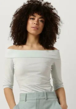 blauwe vanilia top viscose off shoulder ssl