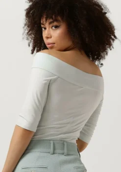 blauwe vanilia top viscose off shoulder ssl