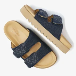 blauwe via vai slippers rae lidia