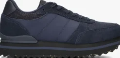 blauwe woden lage sneakers ronja plateau