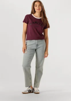 bordeaux haute l'amitié t-shirt neckline logo tee