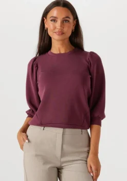 bordeaux selected femme t-shirt slftenny 3/4 sweat top