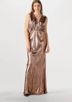 bronskleurig mes demoiselles maxi jurk sambi