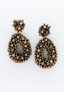 bronskleurig notre-v oorbellen earring beads