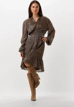 EST'SEVEN bronzen est'seven midi jurk st trpz dress>DAMES Jurken