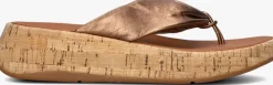 FITFLOP bronzen teenslippers f-mode leather>DAMES Slippers