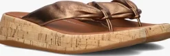 FITFLOP bronzen teenslippers f-mode leather>DAMES Slippers
