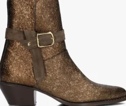 FLORIS VAN BOMMEL bronzen enkellaarsjes enzi 07.07>DAMES Enkellaarsjes