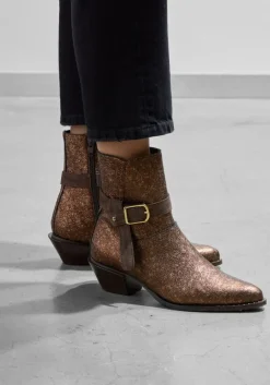 FLORIS VAN BOMMEL bronzen enkellaarsjes enzi 07.07><noscript><img width=