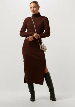 GESTUZ bronzen midi jurk silvigz ls long dress>DAMES Jurken