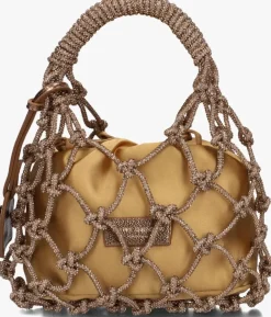 KURT GEIGER LONDON bronzen handtas sm macrame crystal bag>DAMES Handtassen