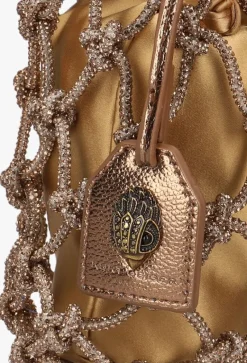 KURT GEIGER LONDON bronzen handtas sm macrame crystal bag><noscript><img width=