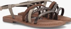 LAZAMANI bronzen platte sandalen 75.888>DAMES Sandalen