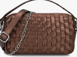 NÚNOO bronzen núnoo schoudertas lyra metallic>DAMES Schoudertassen