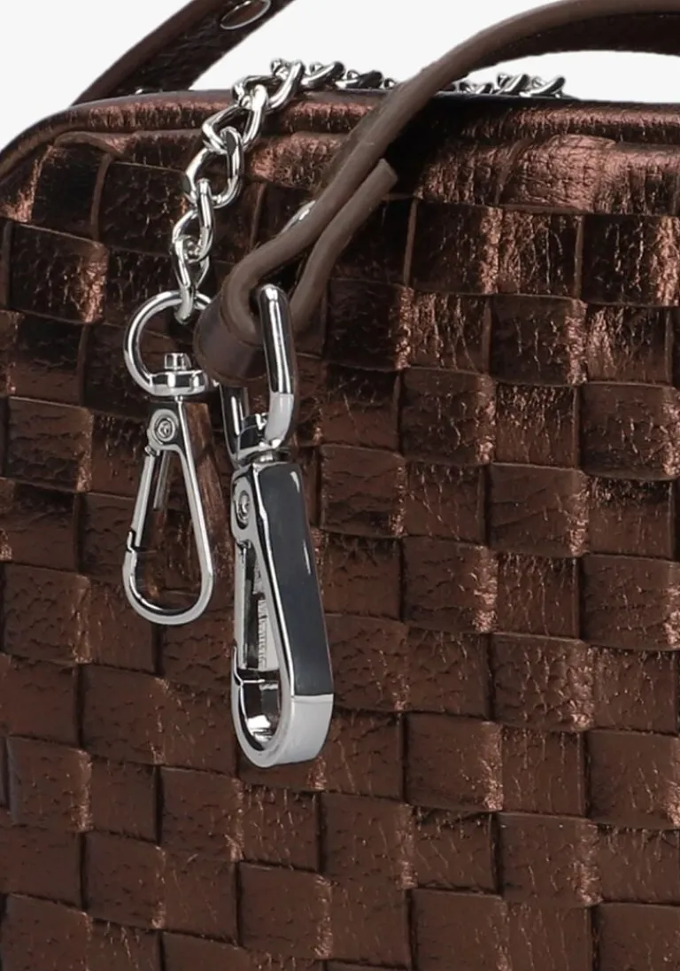 NÚNOO bronzen núnoo schoudertas lyra metallic>DAMES Schoudertassen