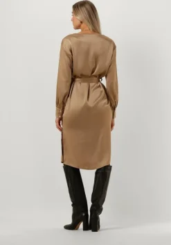 bronzen simple midi jurk wv-rc-poly-23-1