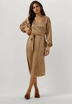 bronzen simple midi jurk wv-rc-poly-23-1