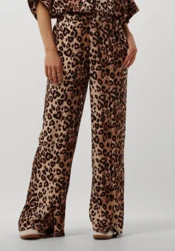 bruine alix the label broeken ladies woven twill leopard pants