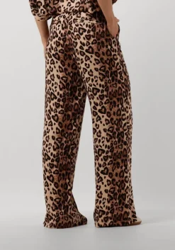 bruine alix the label broeken ladies woven twill leopard pants