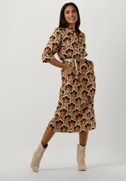 bruine ana alcazar midi jurk 049561-3336